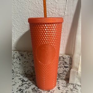 NWT orange Starbucks studded cup